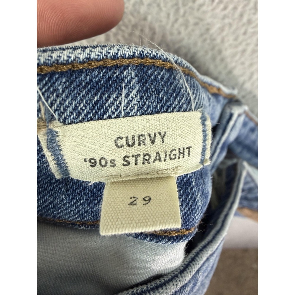 Madewell Jeans Womens 29 Blue Curvy 90s Straight High Rise Stretch Denim Rugby - Picture 10 of 12